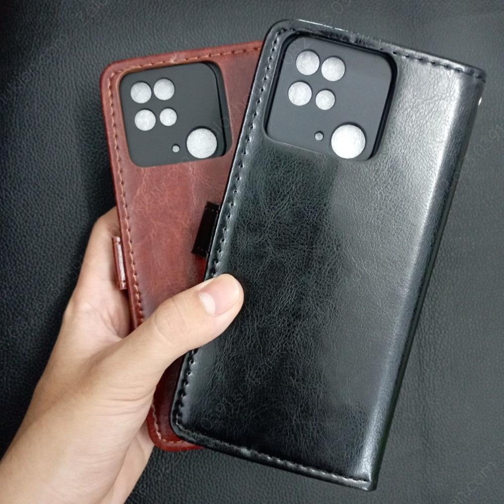 Bao da  Xiaomi Redmi 10C / Poco C40 có ngăn đựng thẻ, chống xem phim, chất da mịn, sang trọng bền đẹp