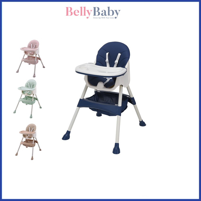 { FREESHIP } Ghế Ăn Dặm BellyBaby Đa Năng Cao Cấp Có Đai An Toàn, FULL Phụ Kiện - BellyBaby