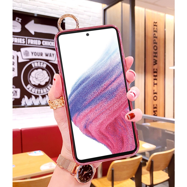 Ốp Điện Thoại Sang Trọng Có Dây Đeo Tay Cho Samsung Galaxy A73 A53 A33 5G M53 A23 A13 4G