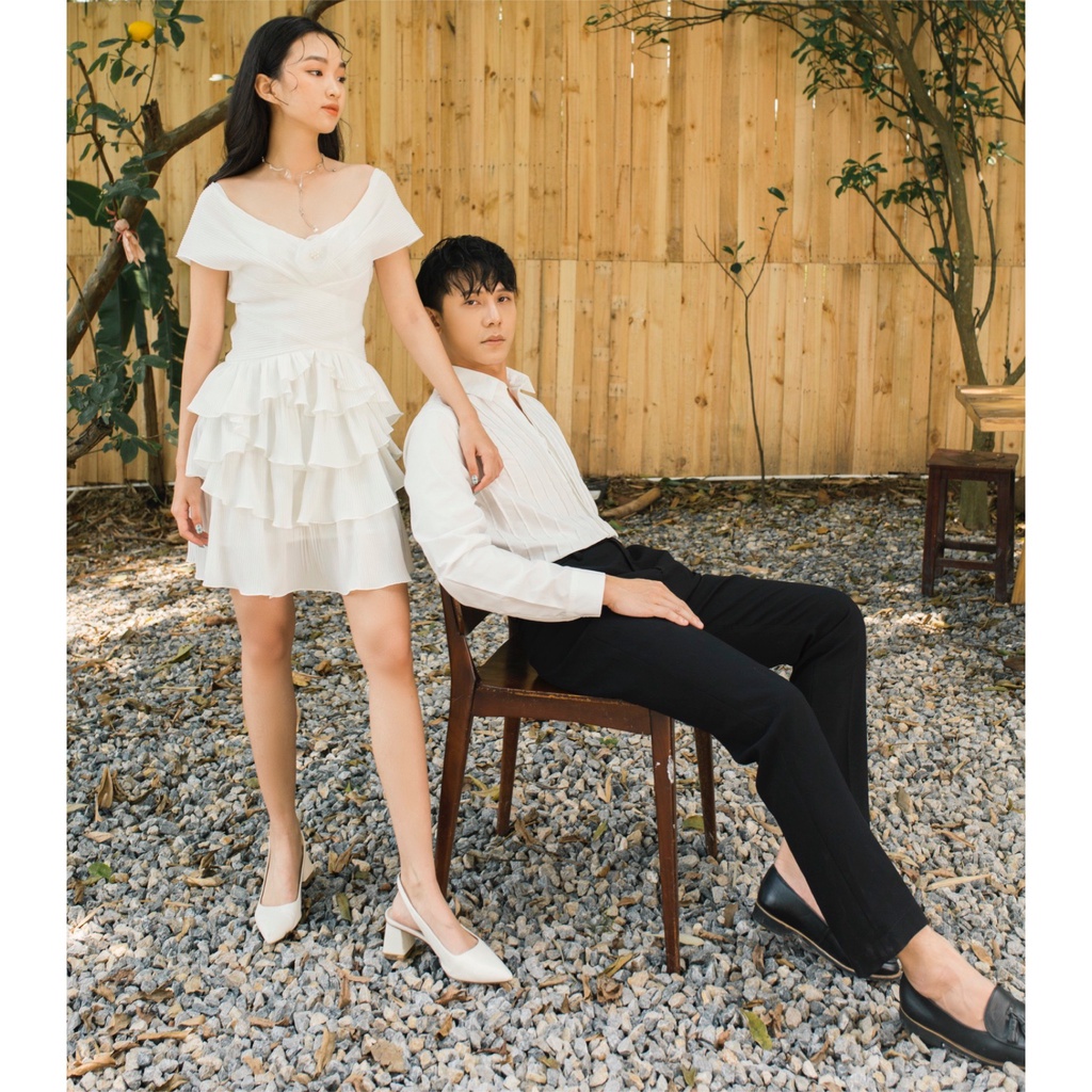 Đồ đôi Áo đôi nam nữ CoupleLADESIGN ⚡FREESHIP⚡Váy đầm Áo sơ mi Couple chụp ảnh cưới Jasmine Dress x Ryder Shirt THIẾT KẾ