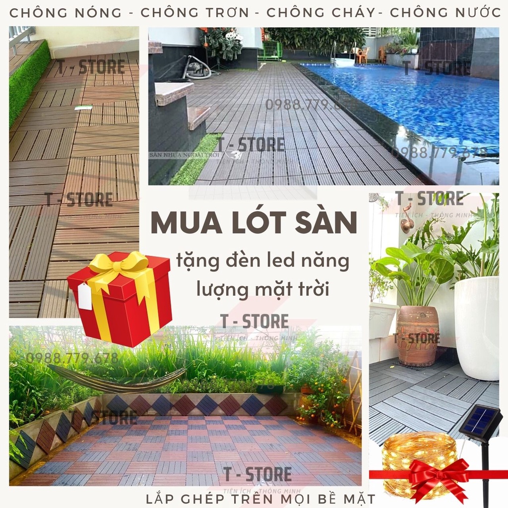 Tấm Nhựa Lót Sàn Ban Công-Vỉ lót sàn nhựa Nhà Vệ Sinh Bể Bơi, Sân Vườn, Trang Trí Sân Vườn