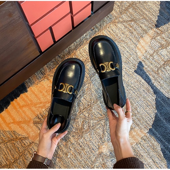 Giày Da Lót Nhung Dày Dặn Phong Cách Thời Trang Anh Quốc 2021 Dành Cho Nữ