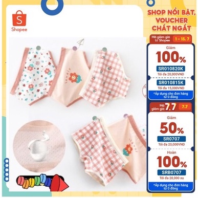 SÉT 3 QUẦN CHIP BÉ GÁI HOA CỎ DỄ THƯƠNG CHO TRẺ EM TỪ 8-45kg
