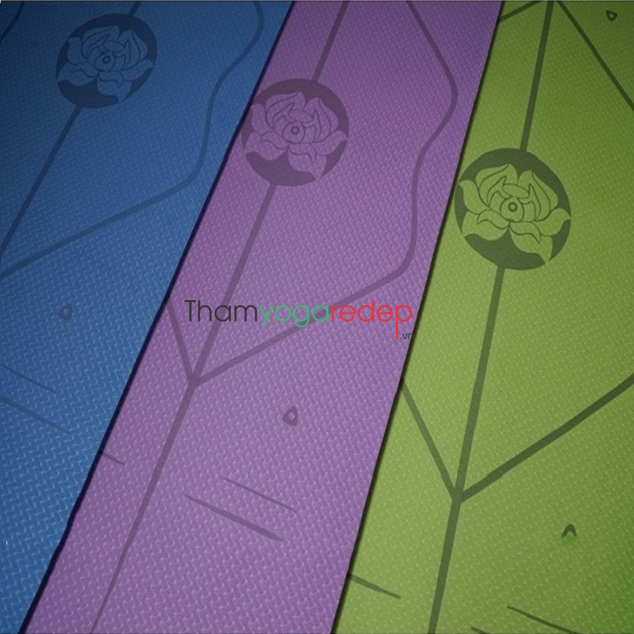 Thảm yoga định tuyến TPE 8mm cao cấp loại 1 (kèm túi  khóa chống nước 100k + dây buộc)