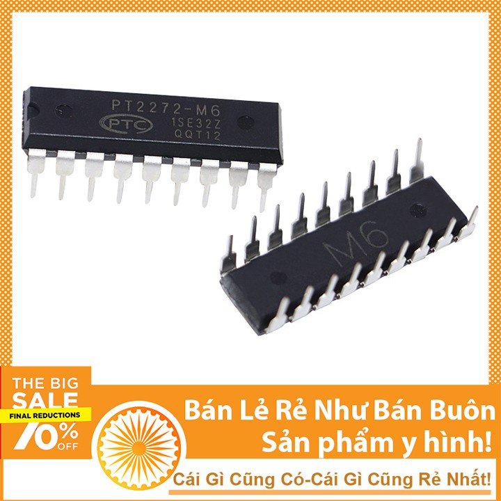 IC Thu Sóng RF Điều Khiển Từ Xa PT2272-M6 DIP18