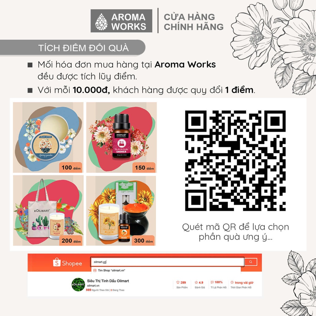 Tinh Dầu Cam Ngọt Thiên Nhiên Thơm Phòng, Đuổi Muỗi, Giải Cảm Aroma Works Orange