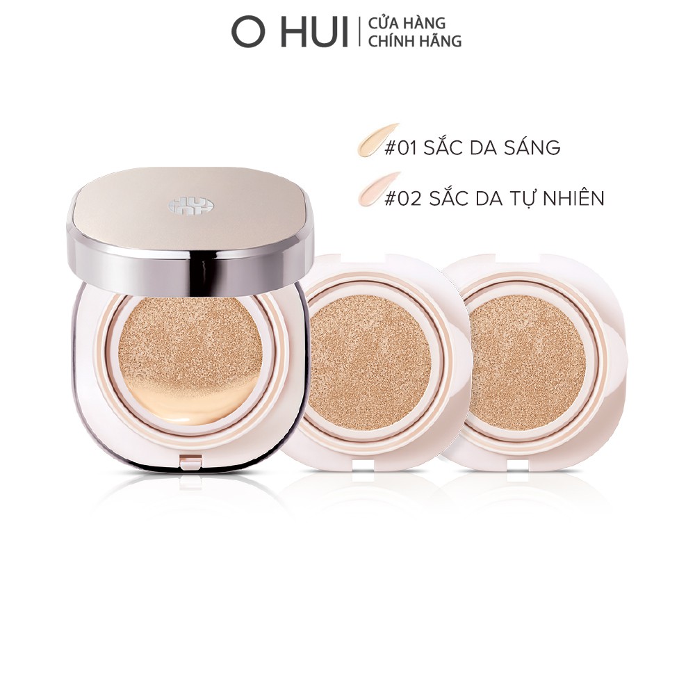 Phấn nước dưỡng ẩm OHUI Miracle Moisture Chiffon SPF50 15g Tặng thêm 2 lõi refill (2x15g) | BigBuy360 - bigbuy360.vn