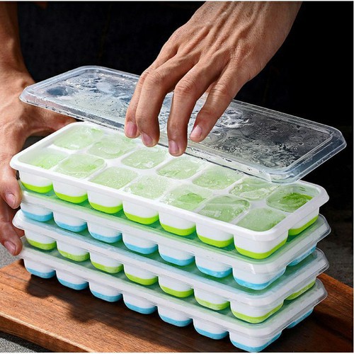 Khay làm đá silicon 14 ô có nắp đậy