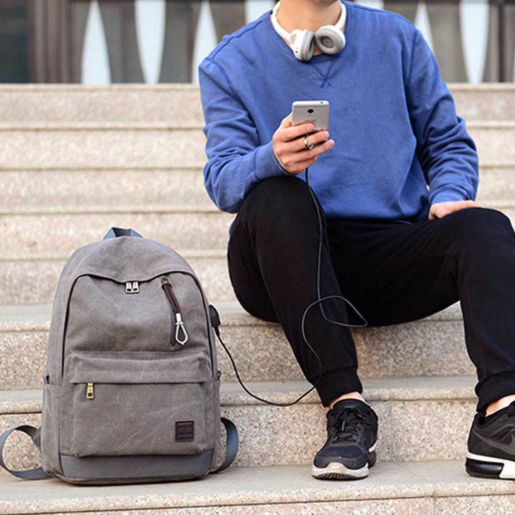 Balo nam thời trang, balo vải Canvas bền đẹp