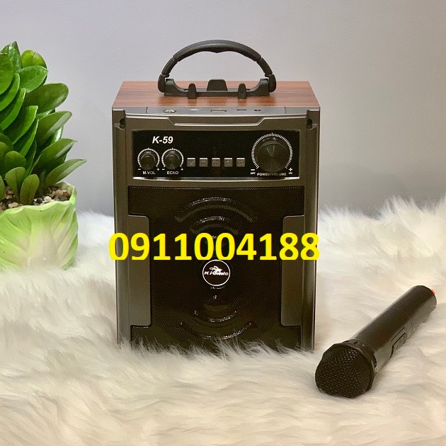 Loa karaoke mini Kiomic K59 giá rẻ, loa bluetooth công suất lớn, nghe nhạc hát karaoke cực hay