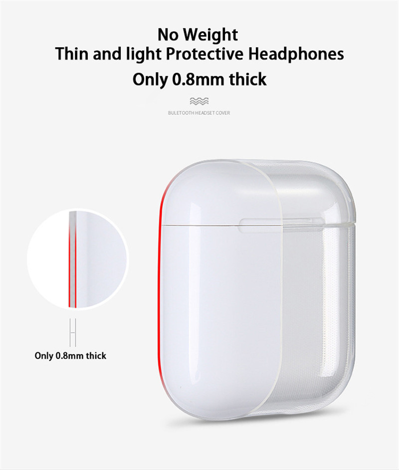 Vỏ bảo vệ hộp tai nghe Airpods bằng silicone trong suốt chống trầy có móc khóa