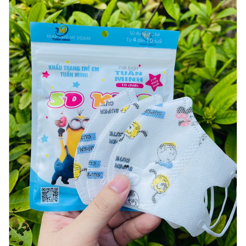 Combo 10 khẩu trang y tế 5D cho bé
