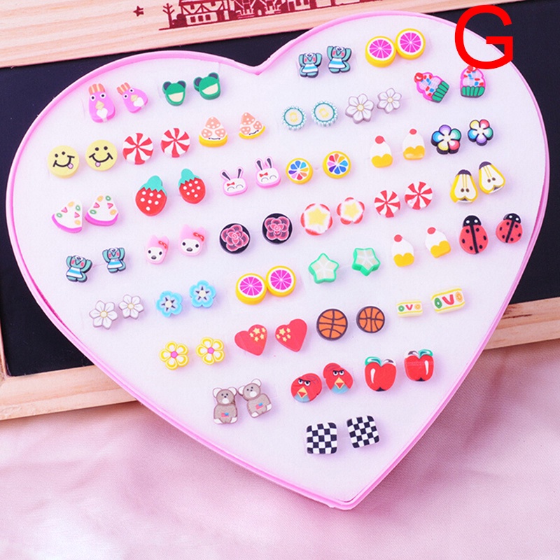 Set 36 Đôi Khuyên Tai Nhựa Đính Đá Thời Trang Dành Cho Nữ