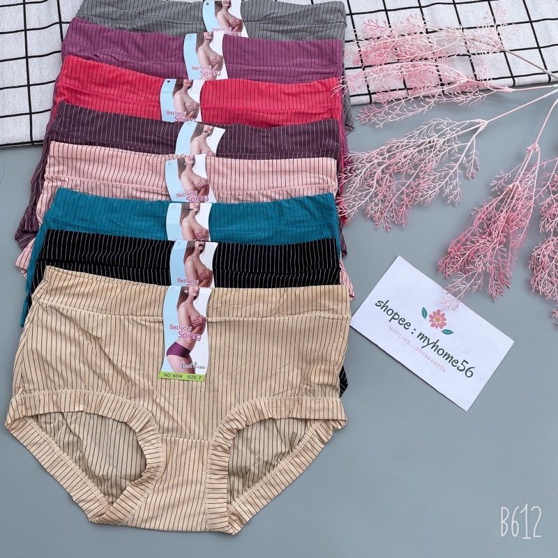 10 Quần lót su kẻ cạp cao ôm bụng fom 50-60kg