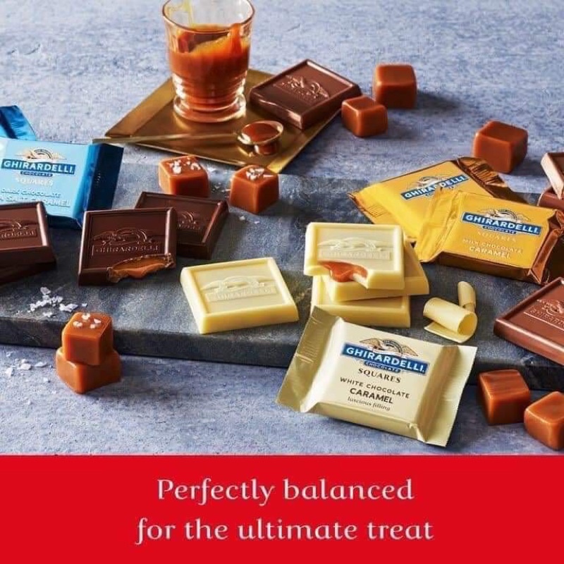 Hàng Mỹ - Socola GHIRARDELLI SQUARES PREMIUM CHOCOLATE ASSORTMENT 4 vị 674,9 gr