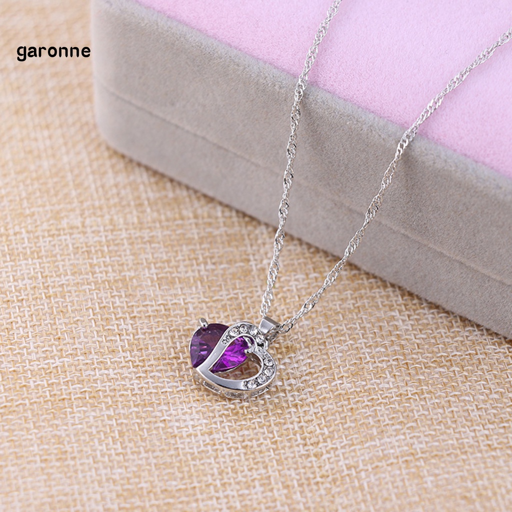 Vòng cổ mặt hình trái tim đính đá zircon thời trang cho nữ