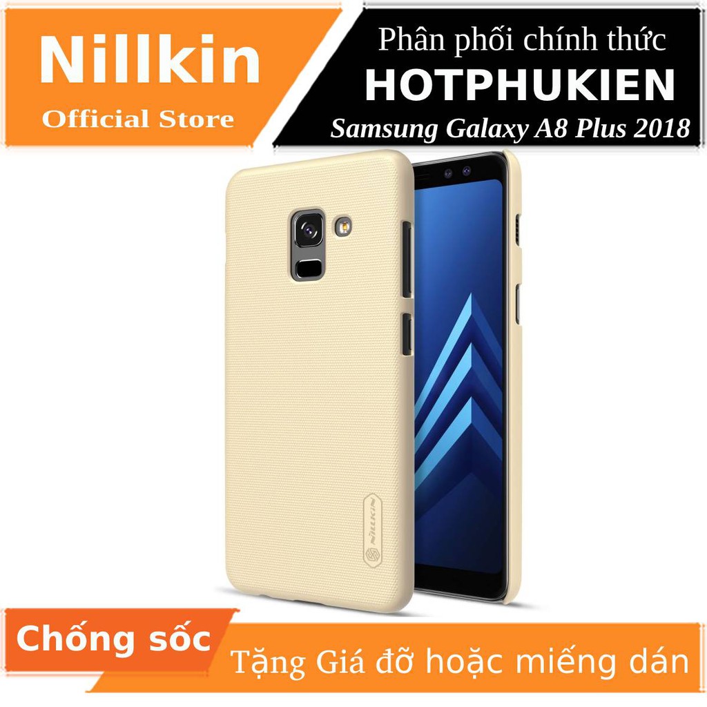 Ốp Lưng Sần Chống Sốc Cho Samsung Galaxy A8 2018 / A8 Plus 2018 hiệu Nillkin (tặng kèm giá đỡ) - Chính hãng