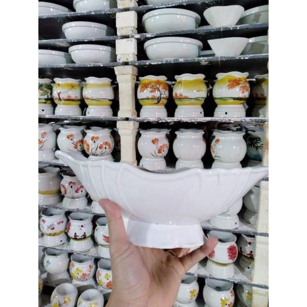 BÁT THUYỀN ĐỰNG GÀ GỐM SỨ BÁT TRÀNG