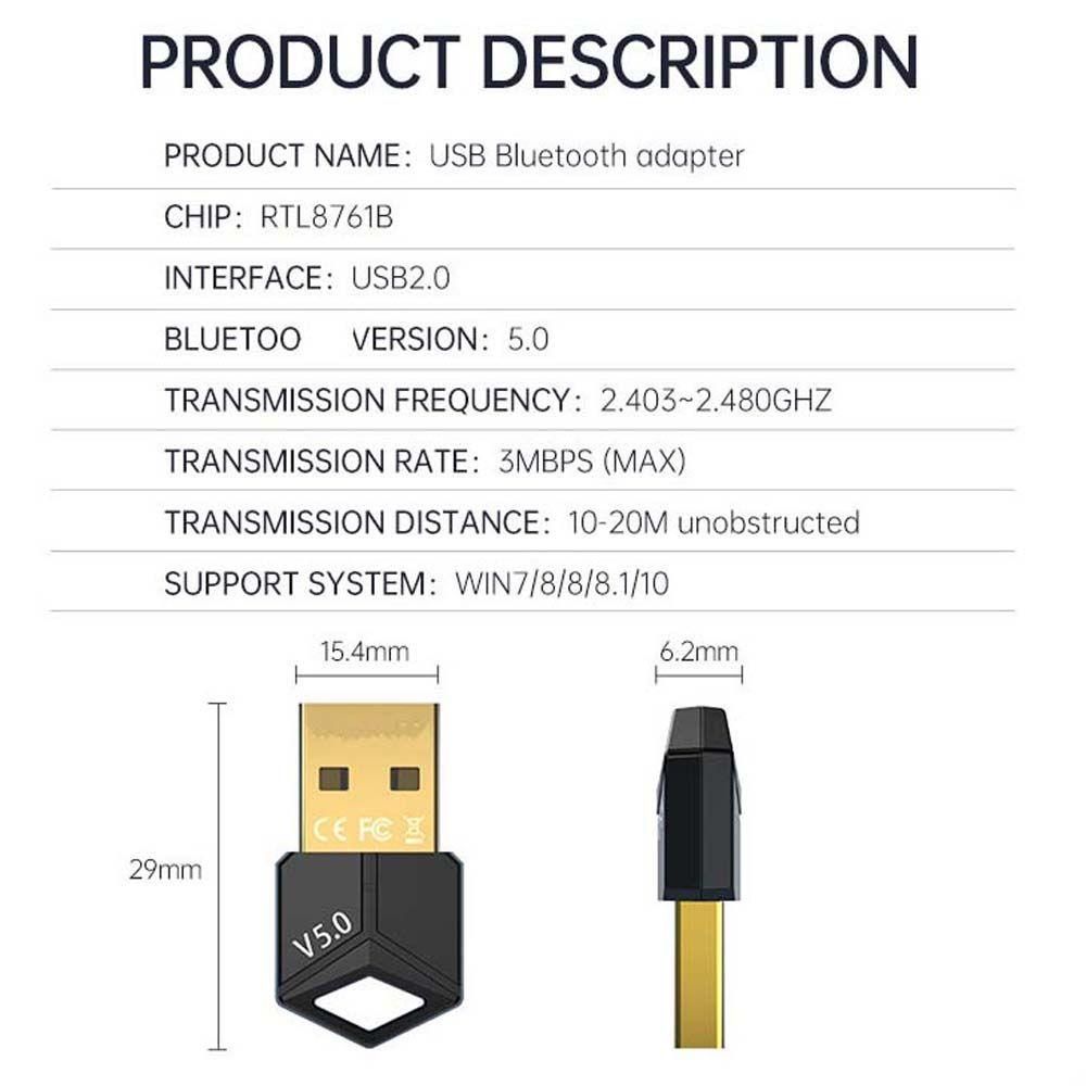 Thiết Bị NhậN TruyềN Âm Thanh Bluetooth 5.0 KèM Phụ KiệN Chuyên DụNg Cho PC / Laptop