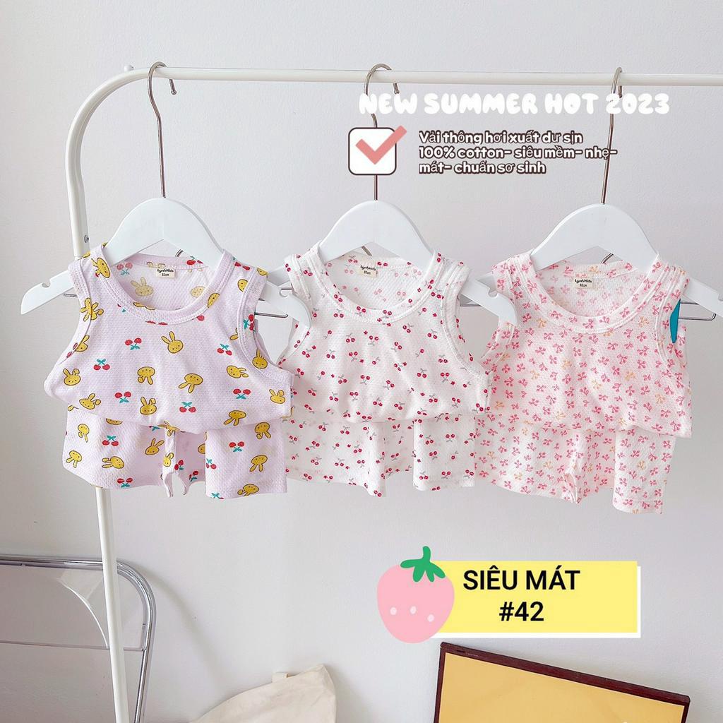 (set 3 bộ) đồ bộ bé gái , quần áo trẻ em , ba lỗ bé gái vải thông hơi siêu MỀM- MÁT-NHẸ size 8-16kg (link 2)