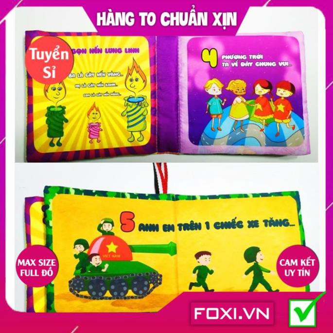[FREESHIP HÀNG ĐẸP] Sách vải song ngữ Thông minh Foxi kích thích Ngũ quan giúp bé tăng Trí tưởng tượng-Dễ dàng vệ sinh