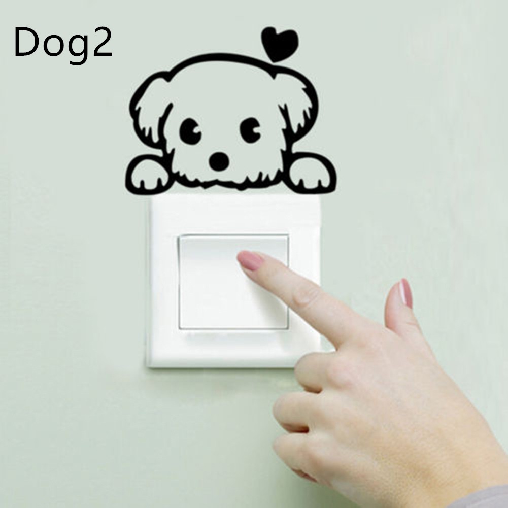 Miếng dán PVC hình thú trang trí cho ổ điện