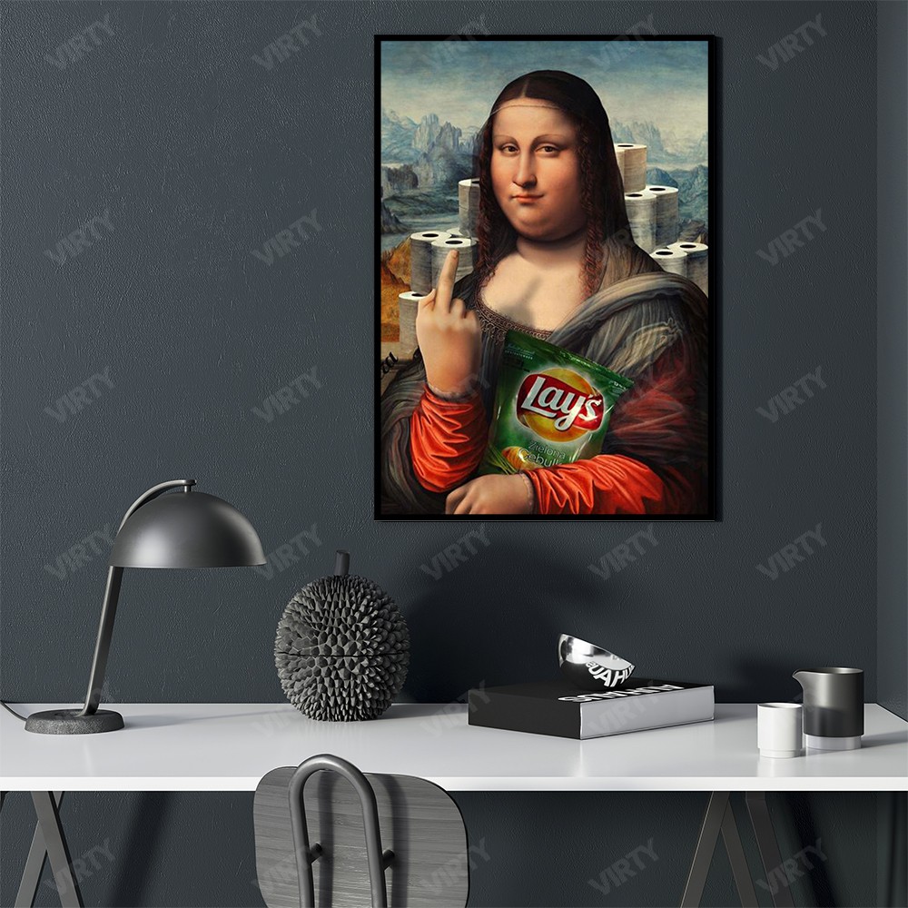 [Giá hủy diệt] Tranh canvas decor Mona Lisa F Lays Funny Art