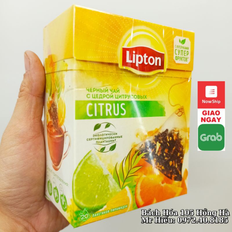 [T10/2023] Trà Lipton Nga Citrus 20 túi lọc (vị Cam Chanh)