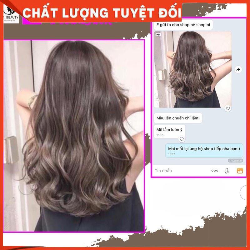 Thuốc nhuộm tóc Nâu lạnh ánh khói kèm bộ dụng cụ nhuộm tóc