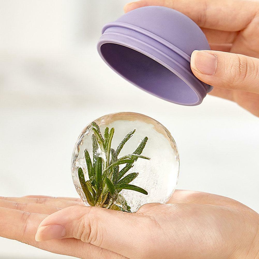 Khuôn Làm Nước Đá Hình Tròn Bằng Silicone Có Thể Tái Sử Dụng