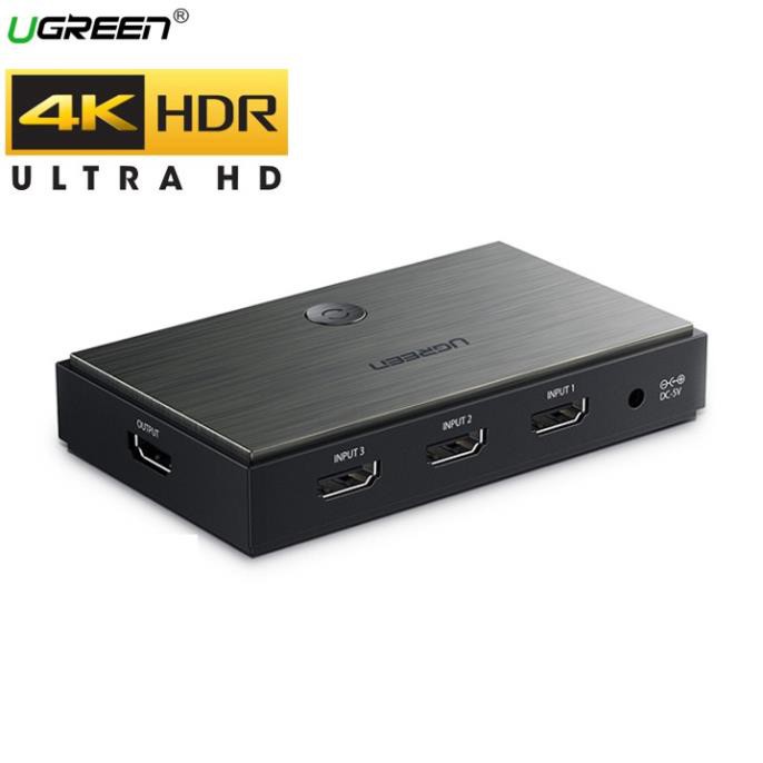 Ugreen 50709 - Bộ gộp HDMI chuẩn 2.0  3 vào 1 ra hỗ trợ 4K@60Hz  ✔HÀNG CHÍNH HÃNG ✔