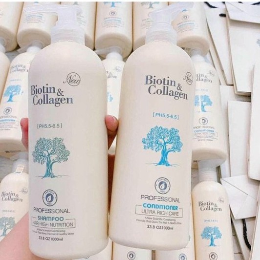 [Chính Hãng] Biotin Collagen -  Cặp Dầu Gội + Xả Chống Rụng Kích Thích Mọc Tóc Siêu Mềm Mượt Biotin & Collagen 1000ml | BigBuy360 - bigbuy360.vn