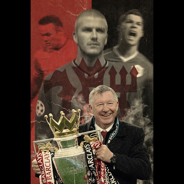 Khung Gỗ Manchester United A3 + (31X46Cm) Alex Ferguson