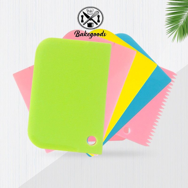 Bộ 3 miếng chà láng/ cắt vét bột làm bánh bằng nhựa cao cấp - Bake goods
