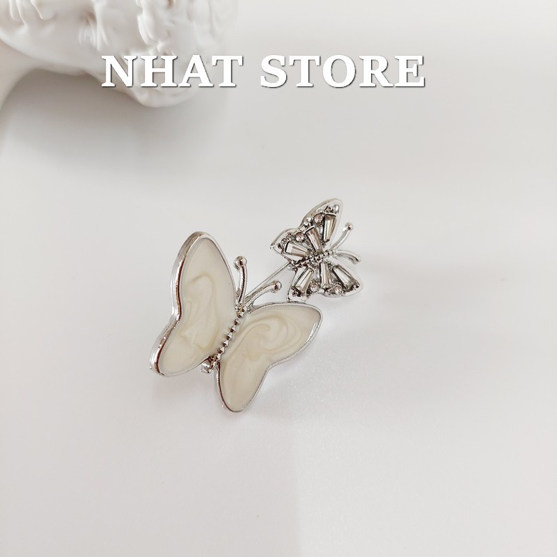 Cài áo đính đá hình bướm, ghim cài vest nữ Nhat Store