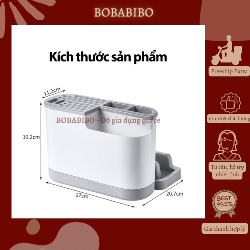 [Cao Cấp] Hộp Đựng Đũa Thìa Dao Kéo Nhà Bếp Có Chứa Ngăn Để Thớt Vung Nồi Và Ống Đựng Đũa Thìa Tiện Lợi Nhỏ Gon Bobabibo