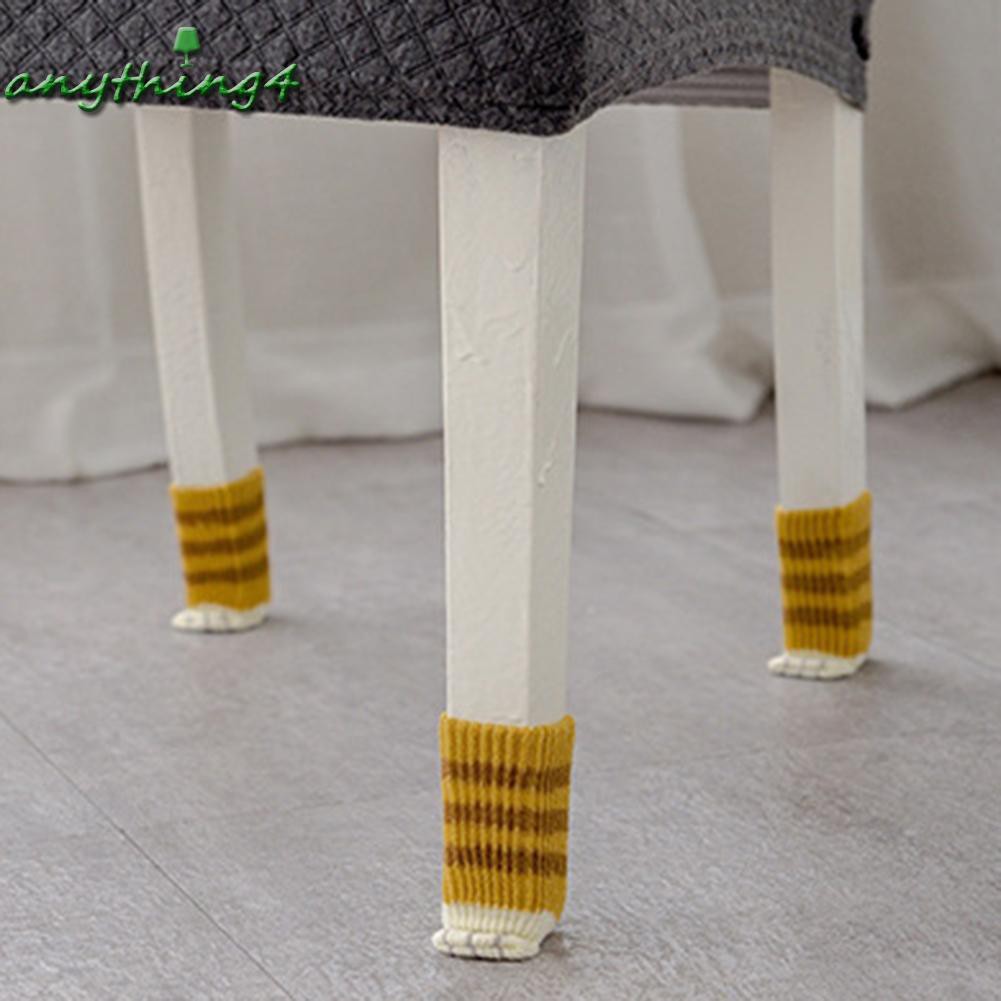 Set 4 tất dệt kim chống trượt bảo vệ cho chân bàn/ ghế kiểu dáng mèo hoạt hình dễ thương
