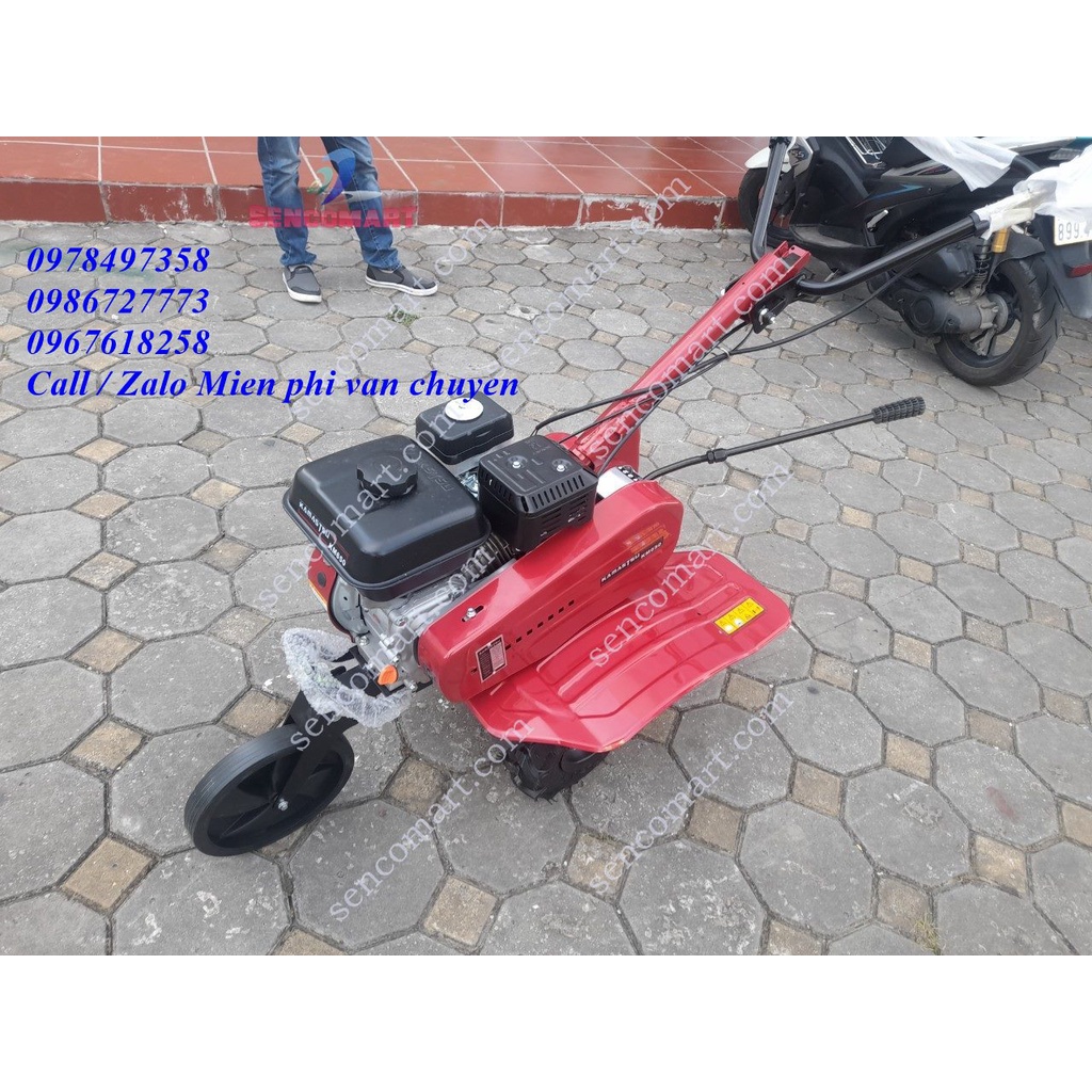 Máy xới đất chạy xăng 6,5hp có thể lắp cày bừa lên luống