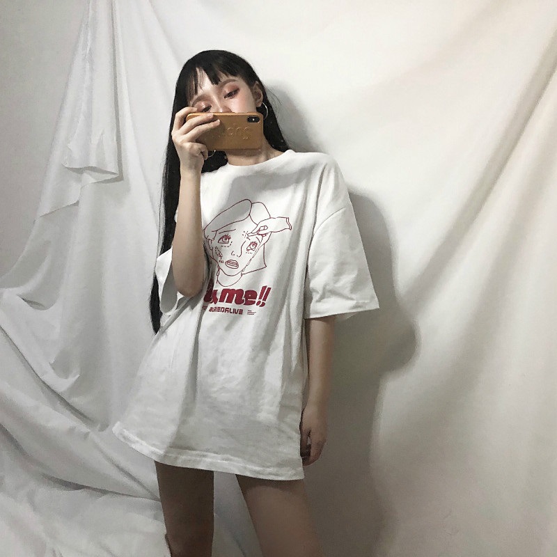 NRVP 2021 new summer Korean style loose plus size blouse mid-length short-sleeved t-shirt women tees