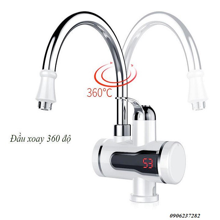 Máy làm nước nóng trực tiếp tại vòi CÓ ĐÈN LED và CHỐNG GIẬT - vòi nước nóng nhanh không bình chứa