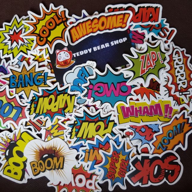 Sticker tiếng ồn boom các loại 50 miếng không trùng