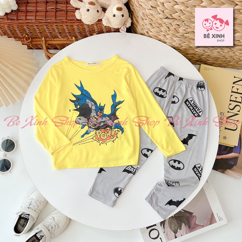 Quần áo trẻ em đồ bộ dài tay siêu nhân bé trai Minky Mom  Quần áo SIÊU NHÂN MỚI dài tay thu đông cho bé