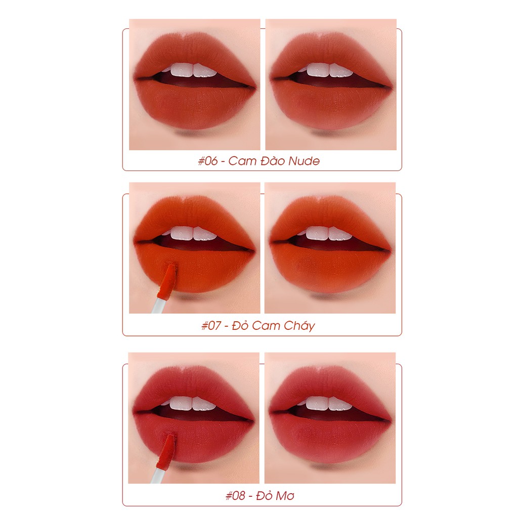 Combo 4 son kem lì Loudi Matte Lipcream 5g vỏ tròn đen chính hãng