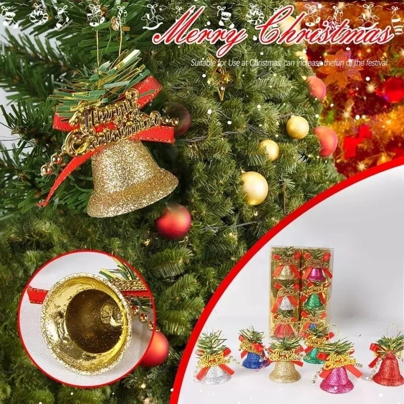 Hộp 6 chuông trang trí cây thông Noel xinh xắn