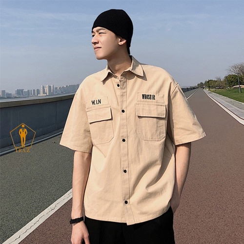 Áo Sơ Mi Nam Nữ Unisex TRAZ Basic Chất Kaki Cao Cấp Form Rộng Cực Đẹp Khoác Ngoài