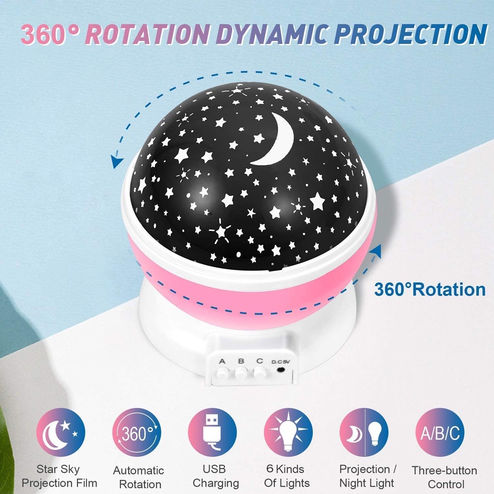 Đèn ngủ chiếu sao vũ trụ độc đáo xoay 360 độ nhập khẩu