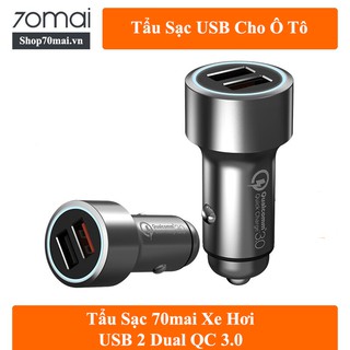 Tẩu sạc ô tô xiaomi 70mai car charger 2 cổng usb