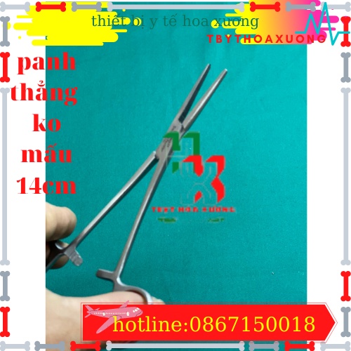 Panh Y Tế, Panh Gắp Phẫu Thuật, Pen Kẹp Y Tế, Panh Thẳng Không Mấu 14cm - Hàng Pakistan