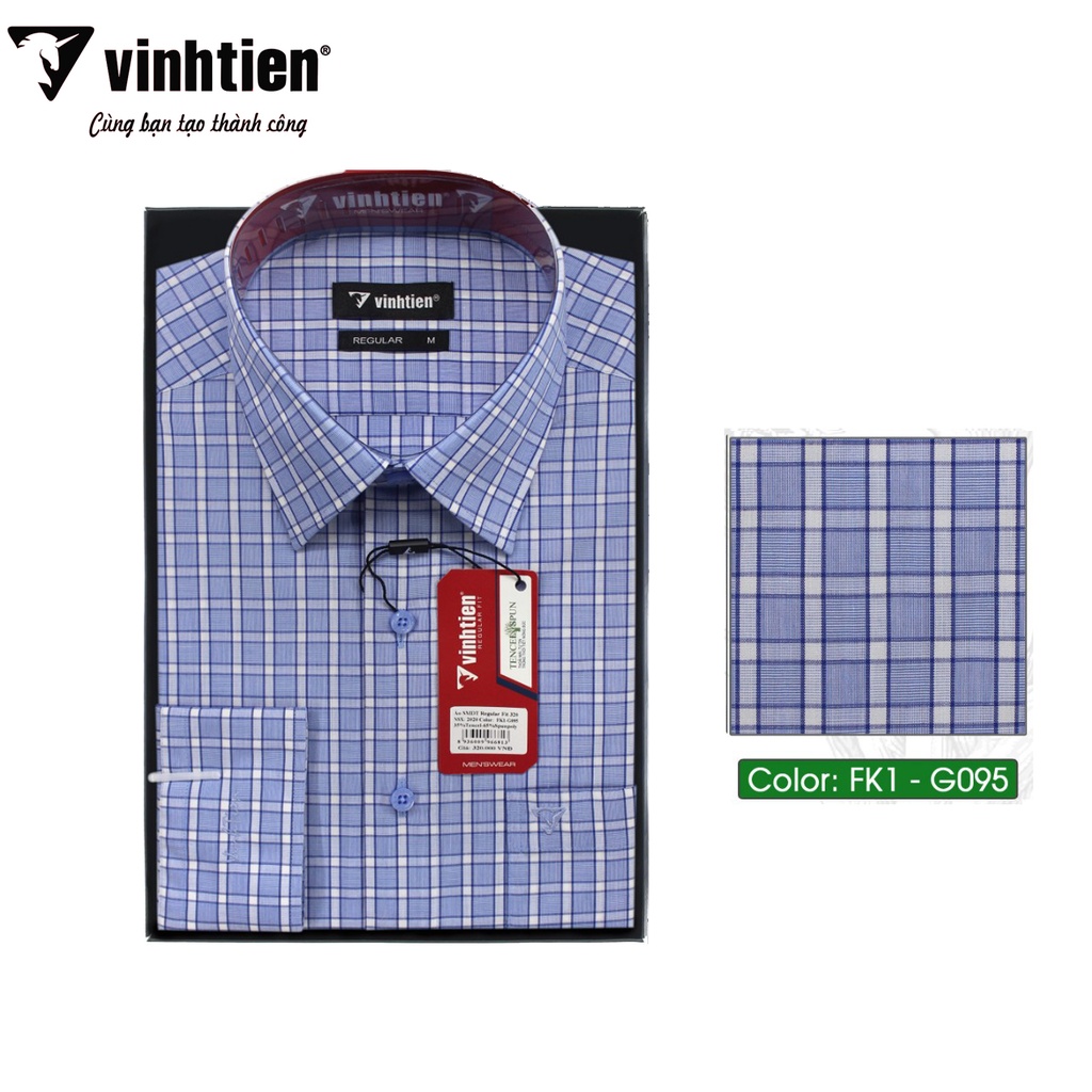 Áo Sơ Mi Dài Tay Dáng Regular- Vạt Ngang Vĩnh Tiến G095