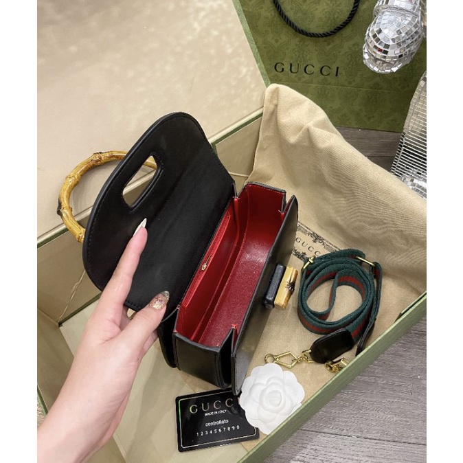 Túi gc quai gỗ logo GG to size22